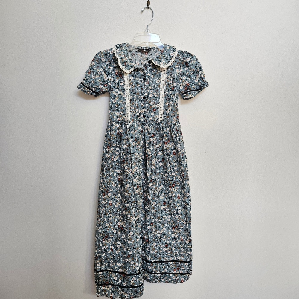 Scarlet Darkness Girls Colonial Floral Dress Size 10 prairie cottage